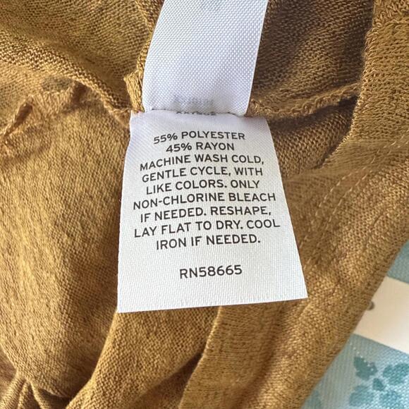 NWT Caslon M Bronze  Rust Brown Short Sleeve Tie Twist Waist Top T Shirt V Neck - Picture 5 of 7